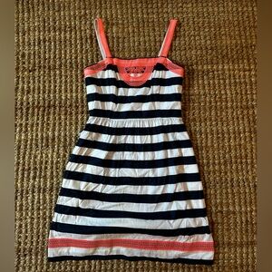 Vineyard‎ Vines Black and White Striped Dress with Coral Highlights